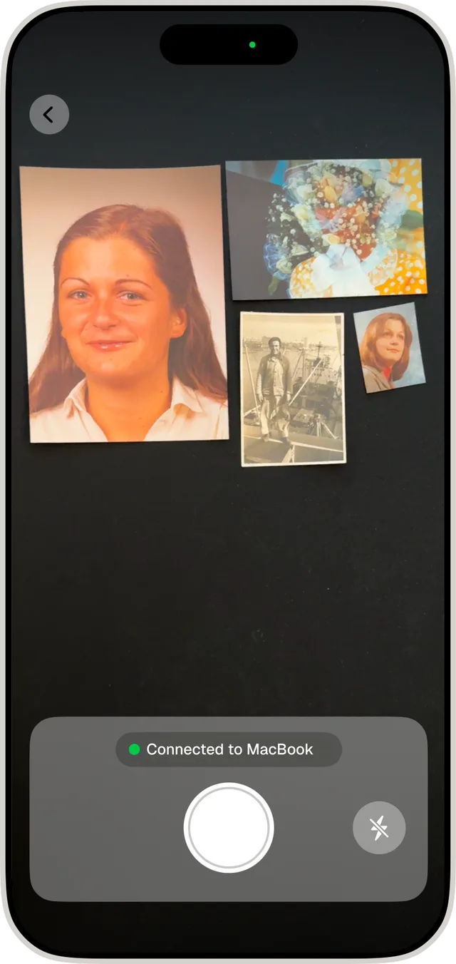 PhotoScanner iPhone app scanning physical photos